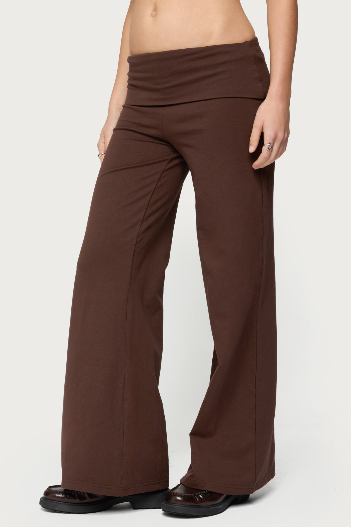 Petite Wide Leg Fold Over Pants - Image 4
