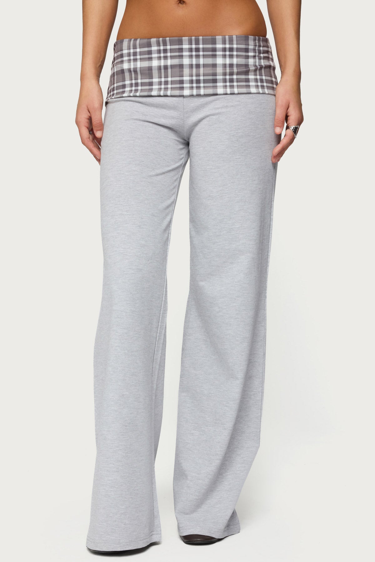 Kimmy Plaid Foldover Waist Pants - Image 2