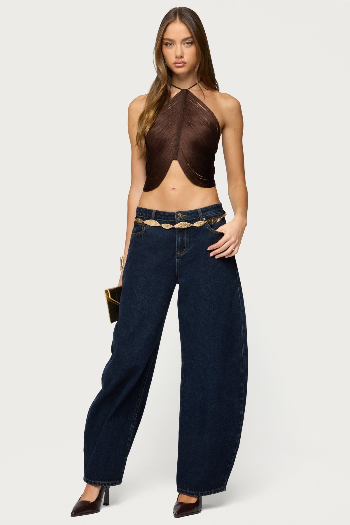 Hara Fringed Crisscross Backless Top - Image 5