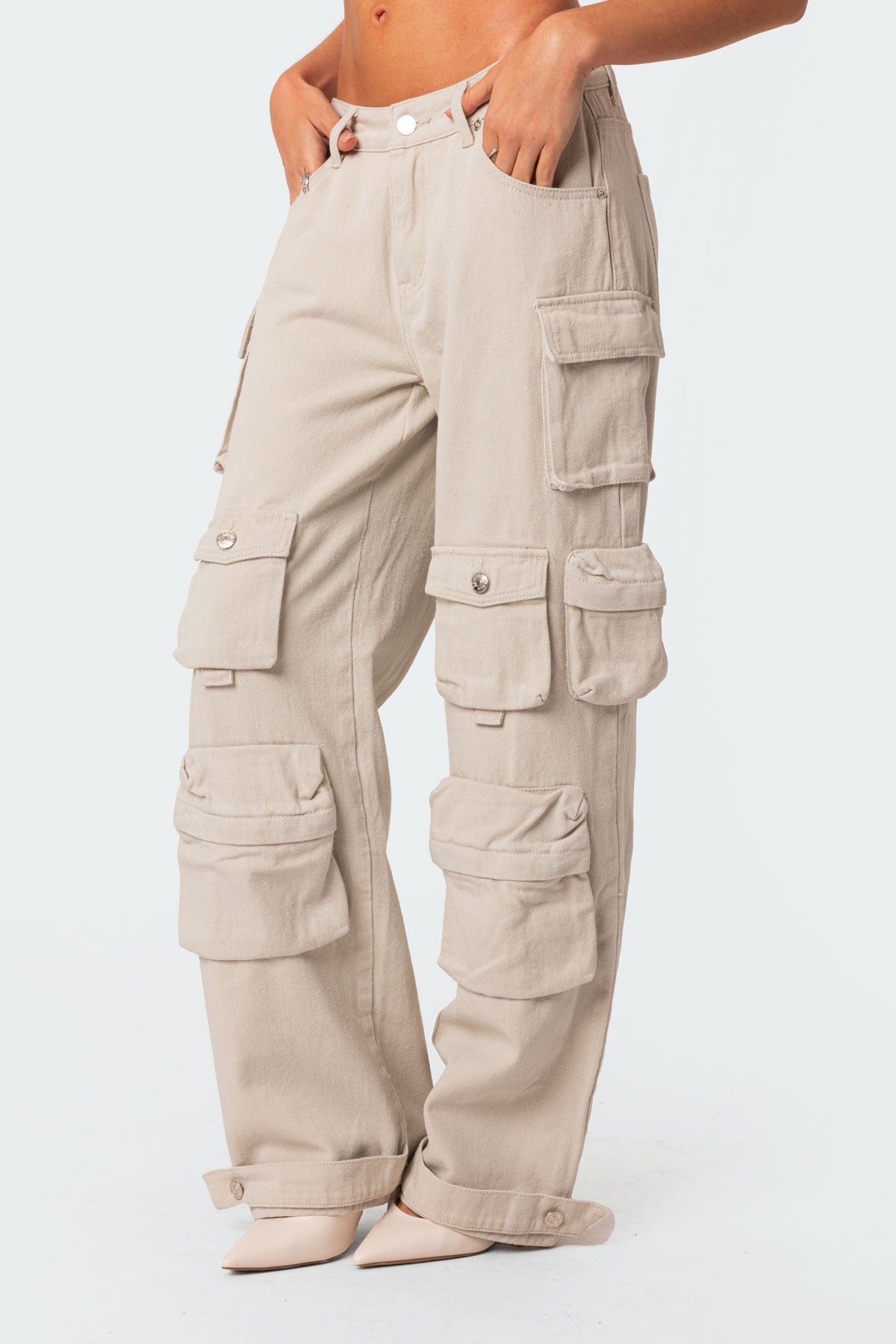 Boyfriend Low Rise Baggy Cargo Jeans - Image 4
