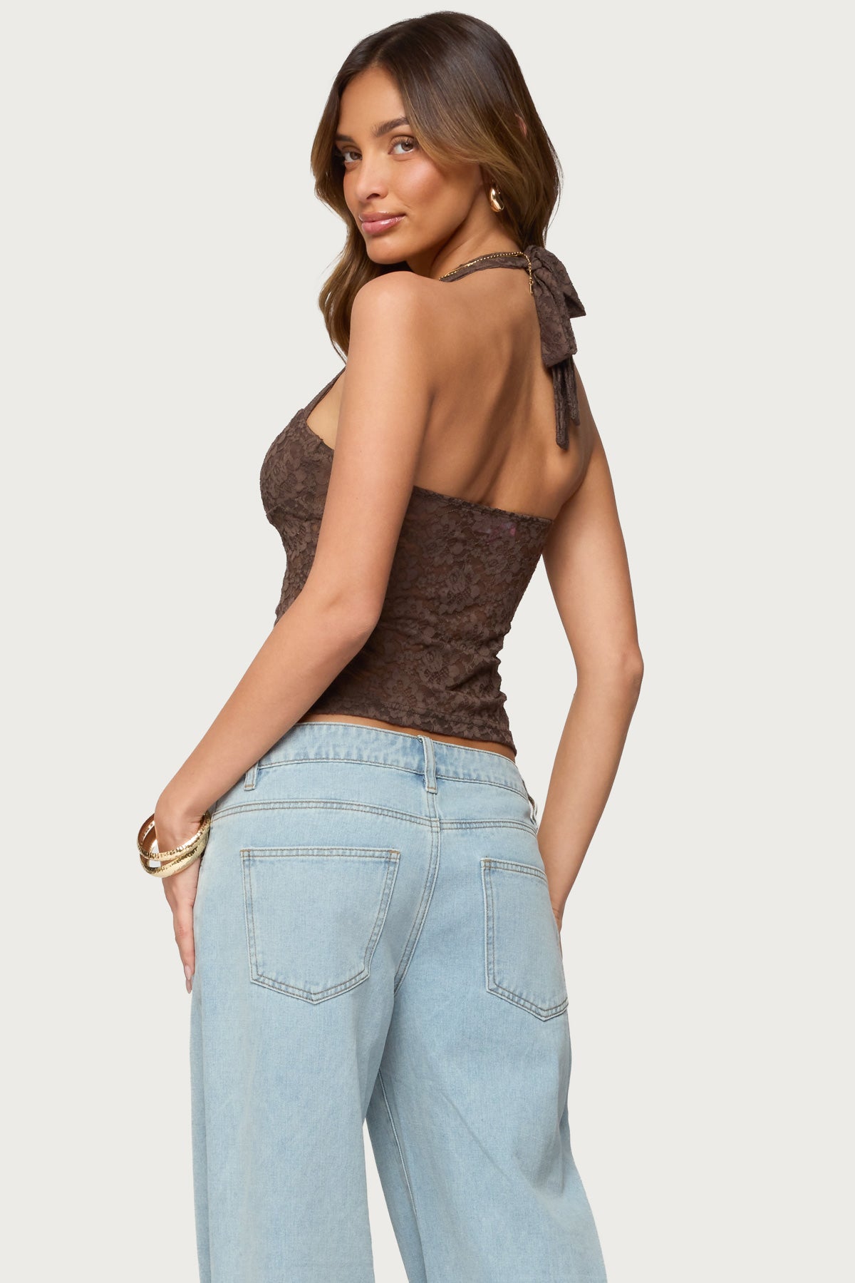 Zolah Lace Straight Neck Halter Top - Image 4