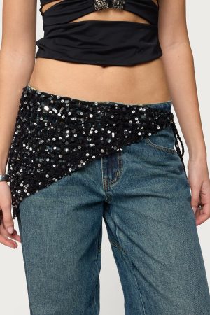 Sequin Crochet Waist Scarf