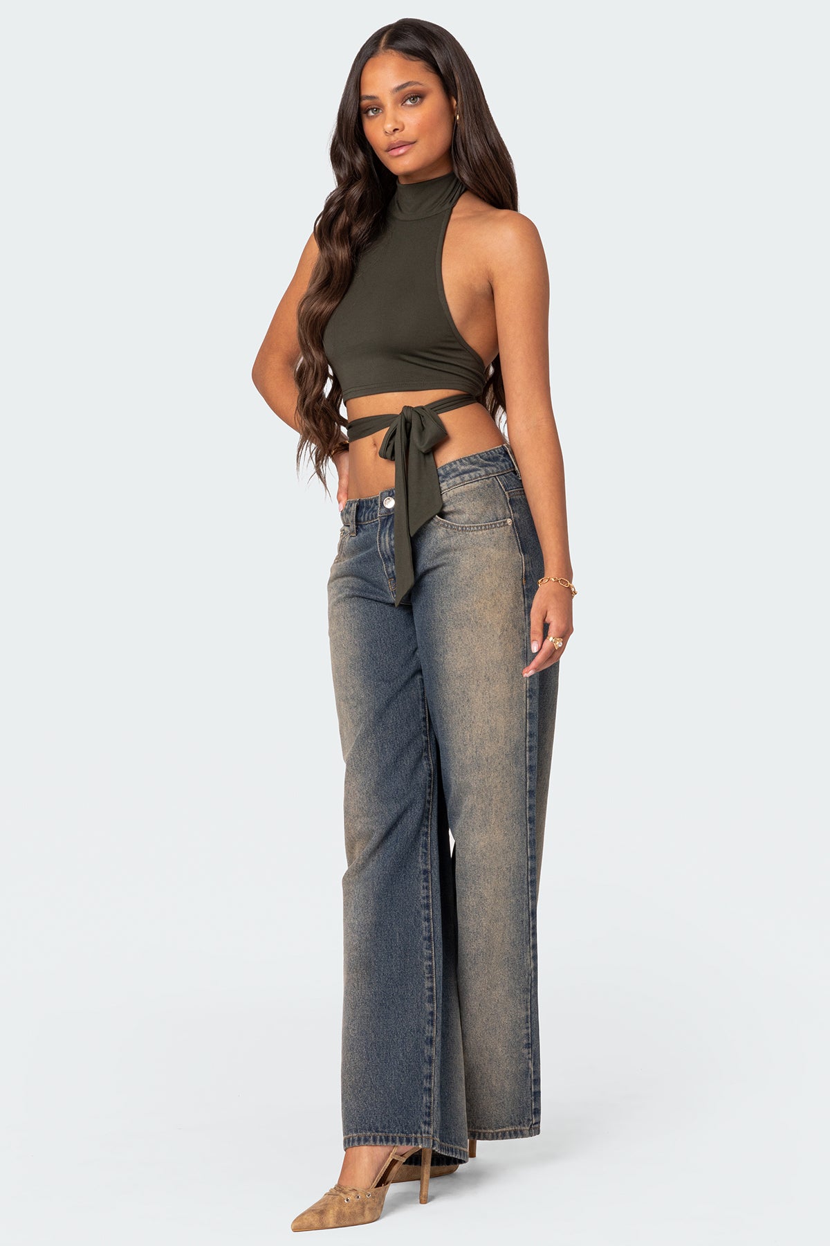 Hamlin Wrap Tie Crop Top - Image 5