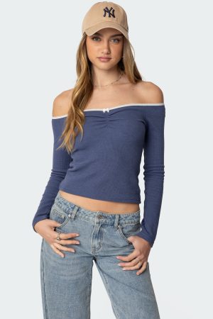 Tal Ruched Off Shoulder Top