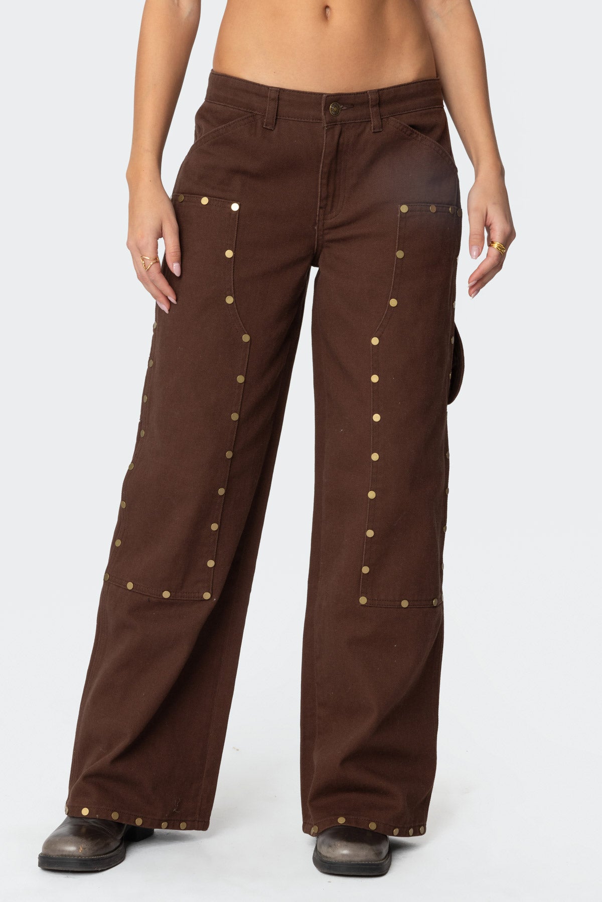 Studded Low Rise Baggy Carpenter Jeans - Image 2