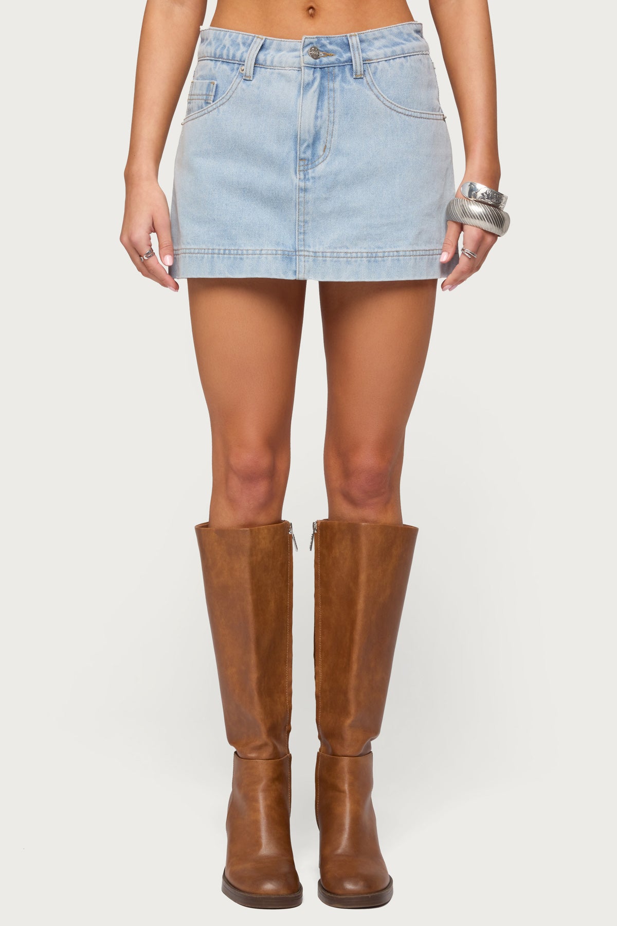 Shanice Denim Mini Skort - Image 2