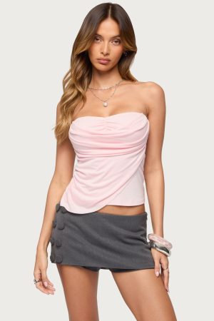 Darciee Draped Layered Look Strapless Top