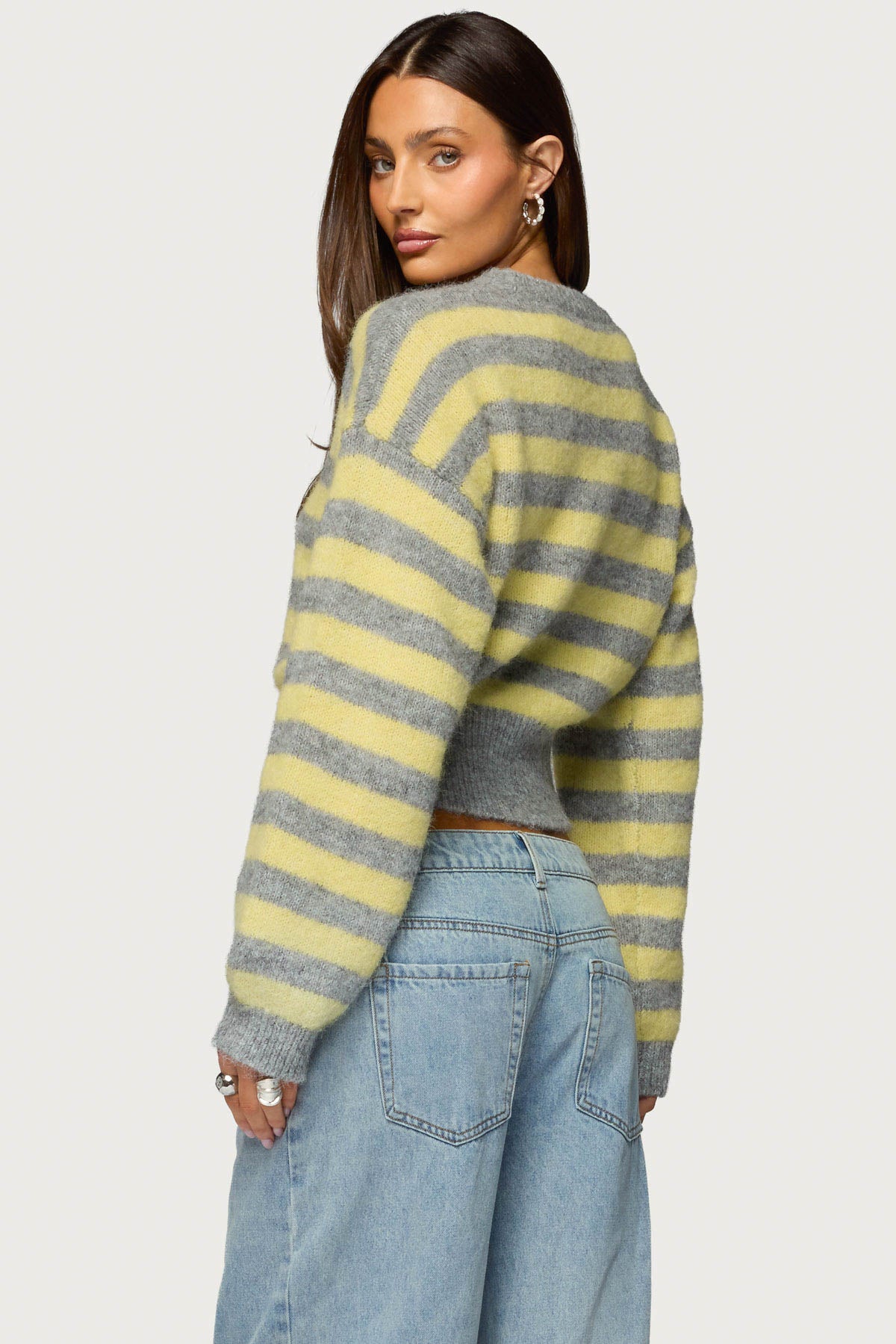 Penelope Fuzzy Striped Sweater - Image 6