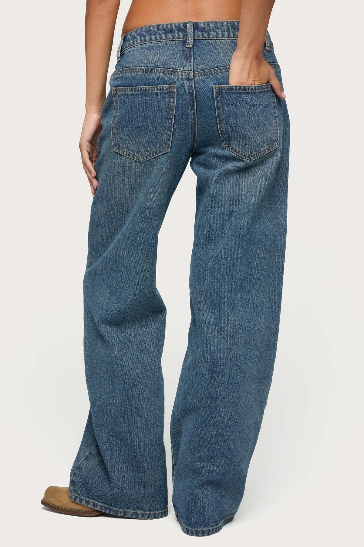 Charla Stud Low Rise Baggy Jeans - Image 5