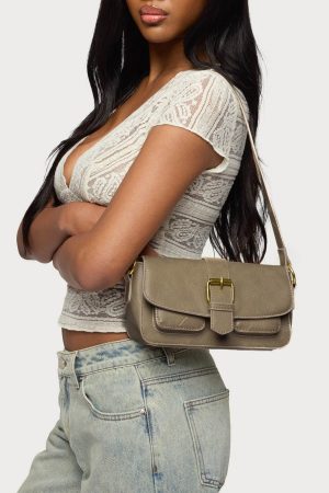Faux Leather Buckle Bag