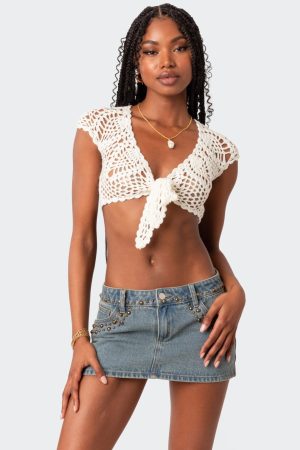 Rocco Tie Front Crochet Top