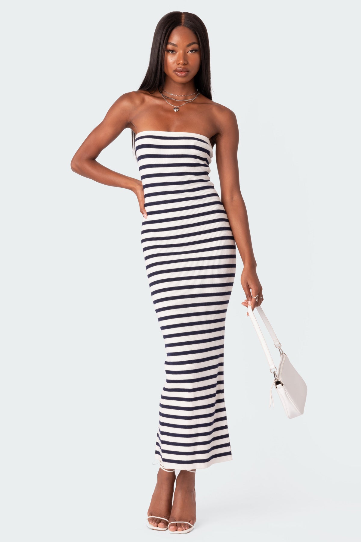 Knit Back Slitted Maxi Dress - Image 5