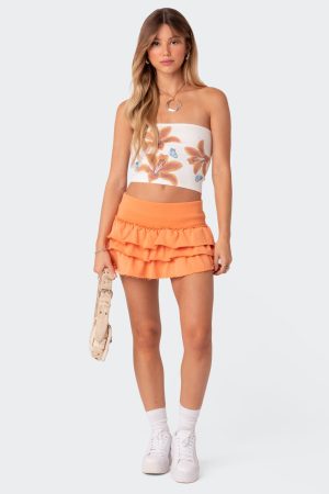 Martina Ruffle Terry Mini Skirt