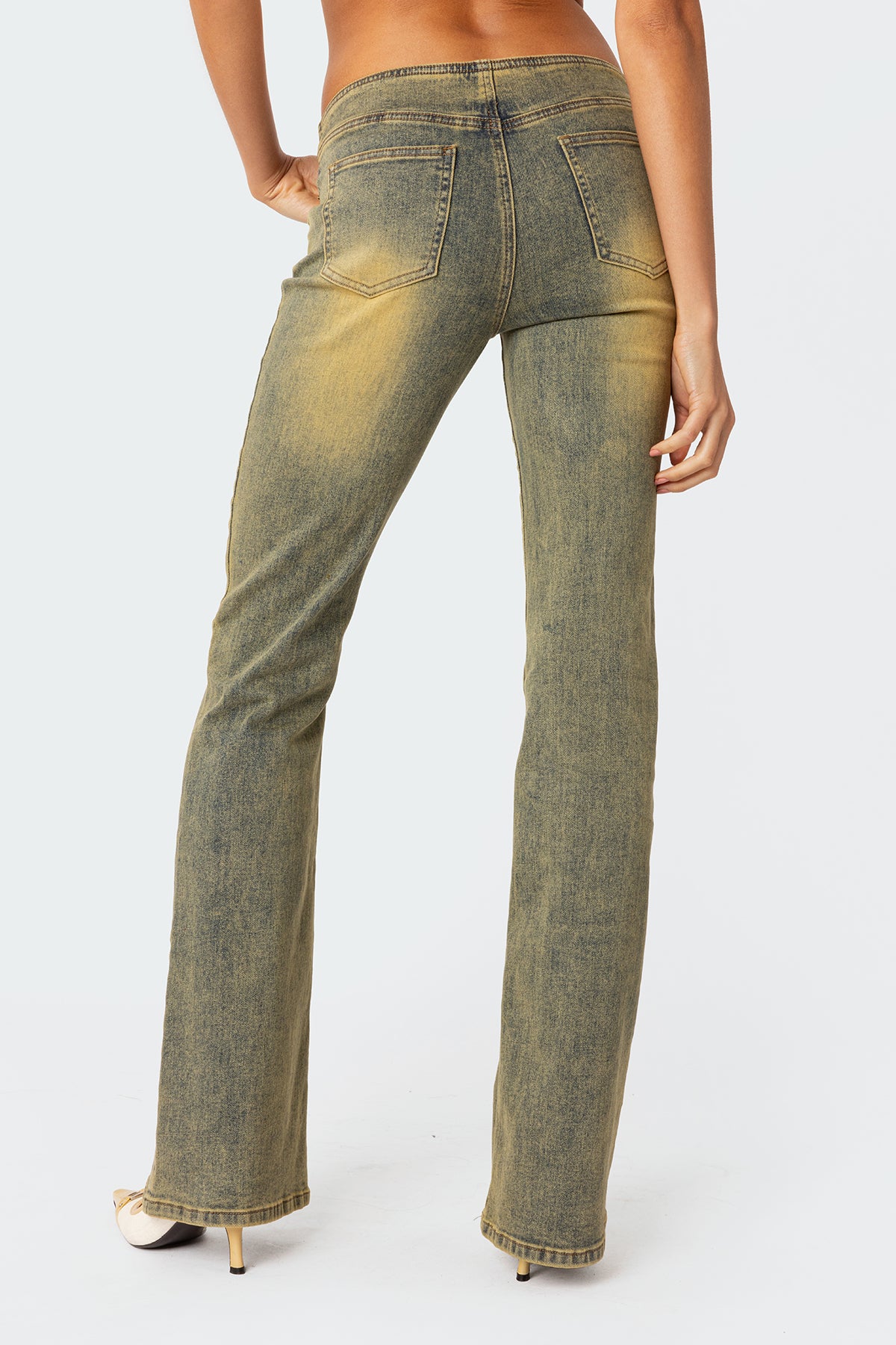 Maris Low Rise Washed Flared Jeans - Image 4