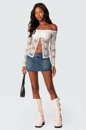 Donnie Washed Denim Mini Skirt