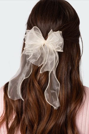 Frilled Bow Hair Clip