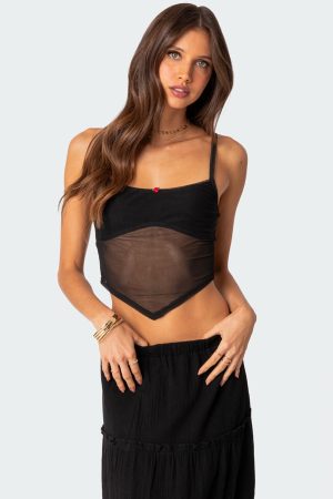 Cressida Sheer Mesh Tank Top