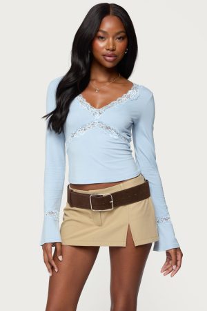 Mathilda Lacey Bell Sleeve Top