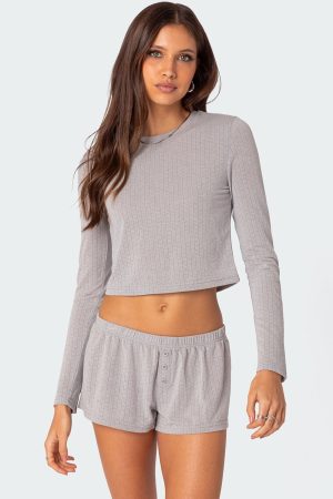 Homey Pointelle Long Sleeve T Shirt
