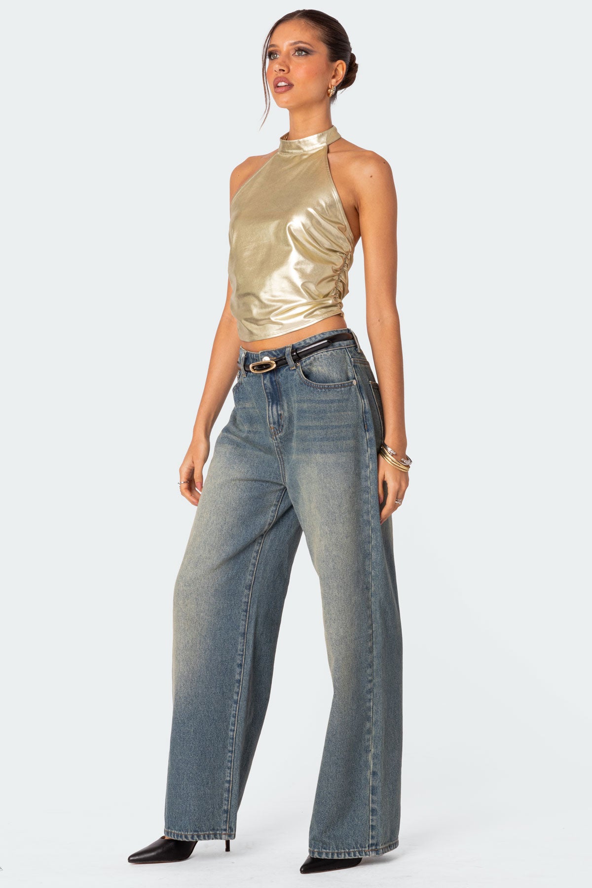 Karter Metallic Halter Top - Image 4