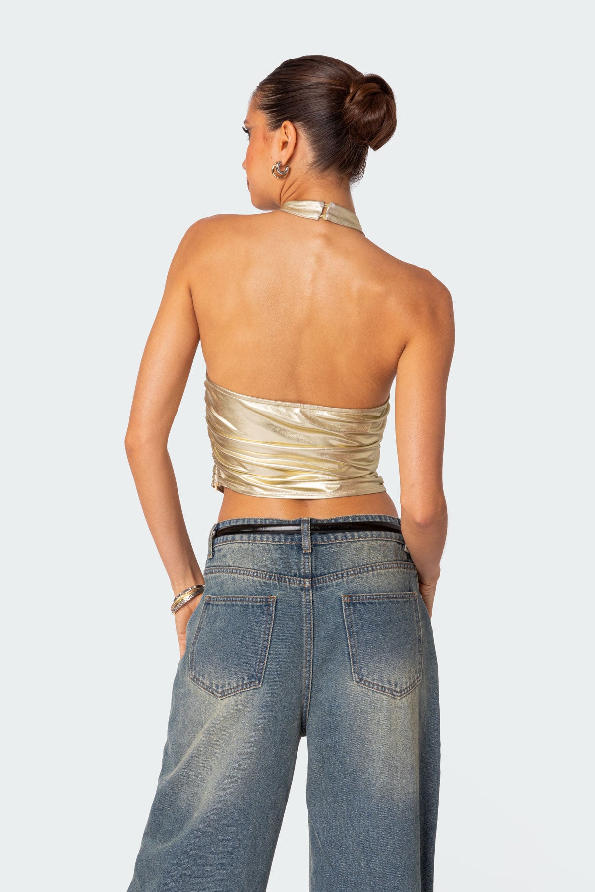 Karter Metallic Halter Top - Image 5