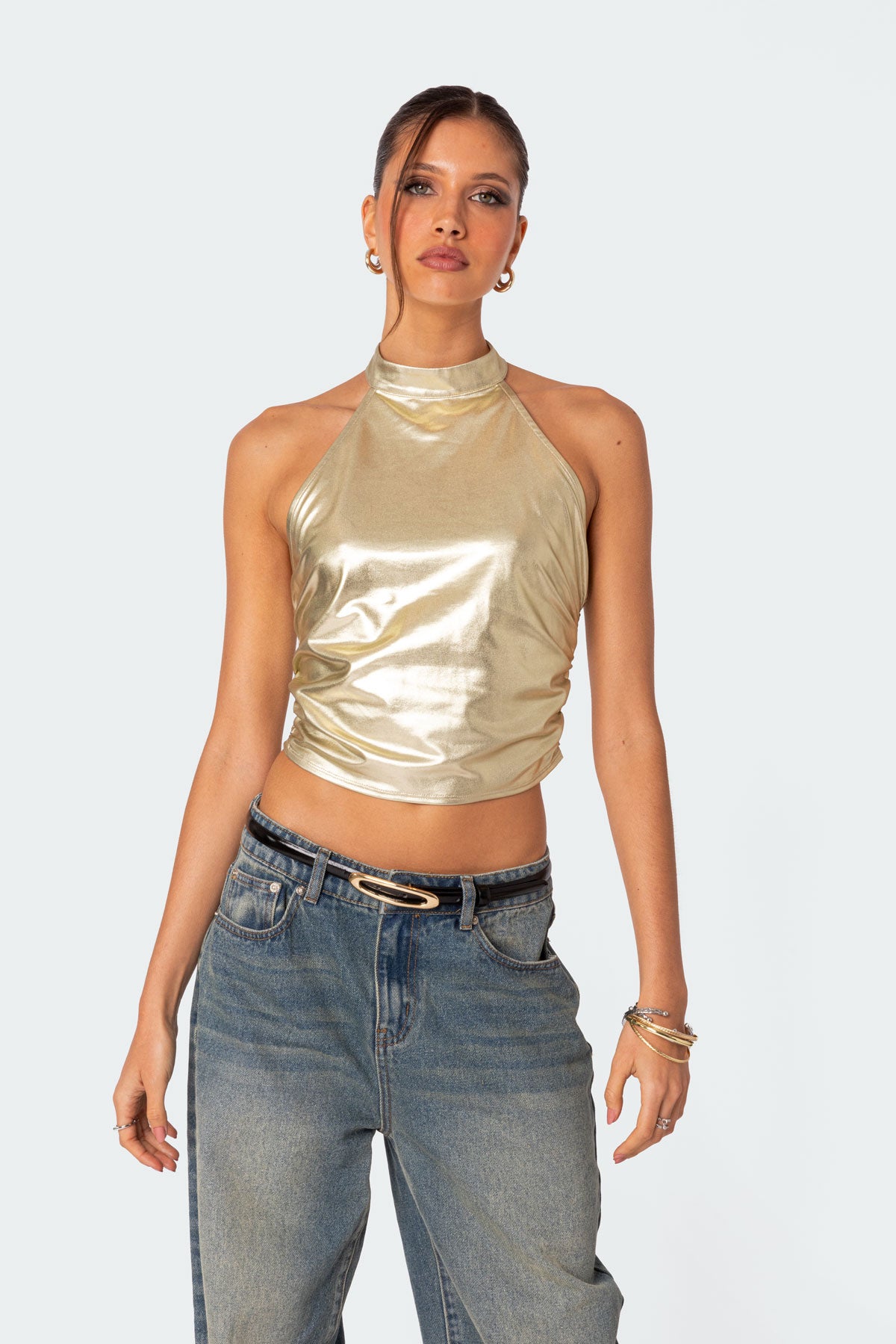 Karter Metallic Halter Top - Image 3