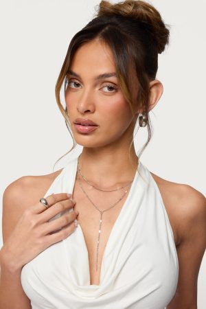 Cascading Disc Chain Layered Necklace