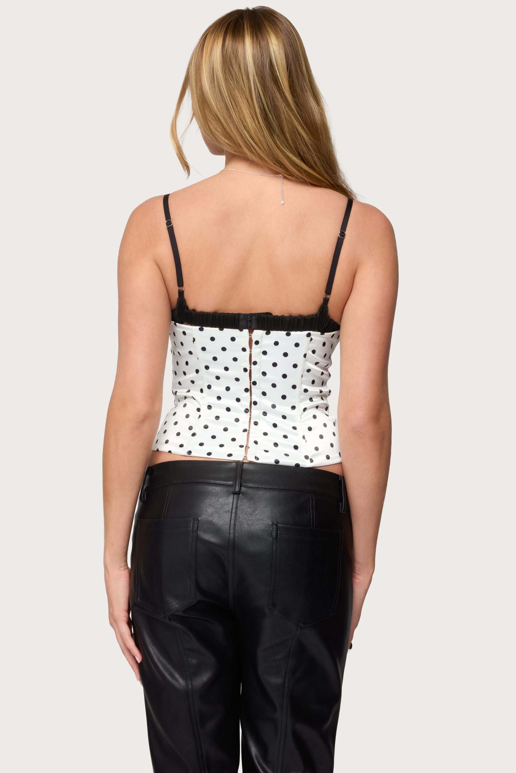 Polka Dot Layered Lacey Bra Corset - Image 6