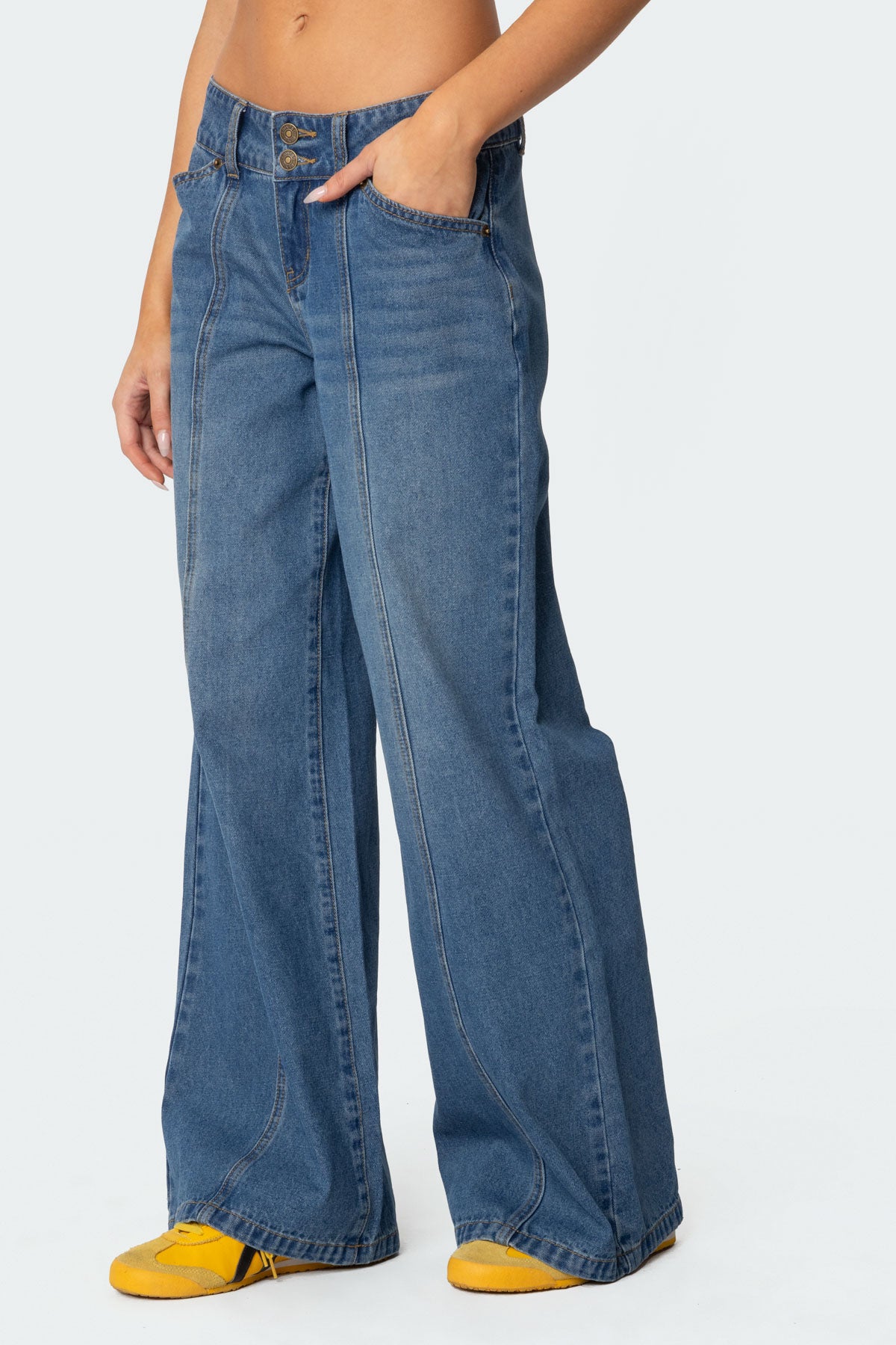 Charlie Panel Stitch Low Rise Bootcut Jeans - Image 3