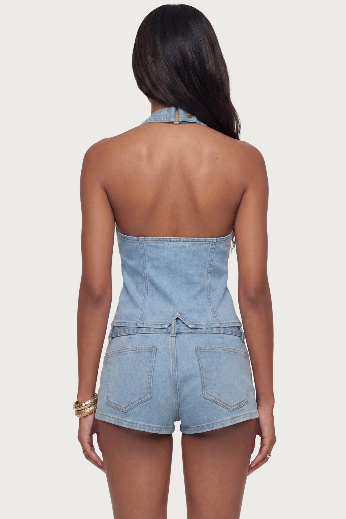 Ciel Split Front Denim Halter Top - Image 5