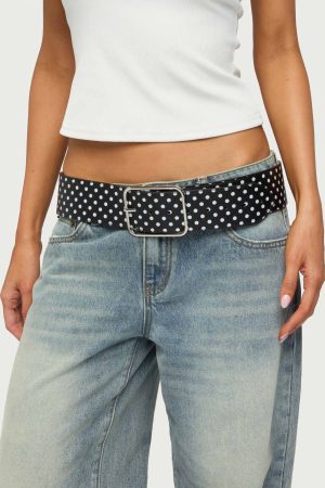 Chunky Polka Dot Faux Leather Belt