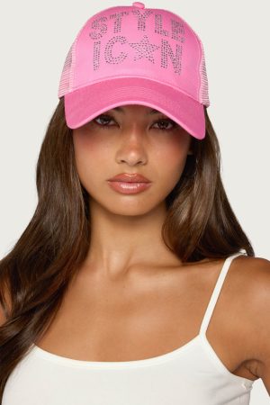 Style Icon Rhinestone Trucker Hat