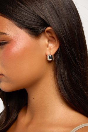 Square Huggy Hoop Earrings