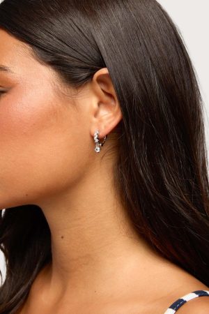 Faux Diamond Huggy Hoop Earrings