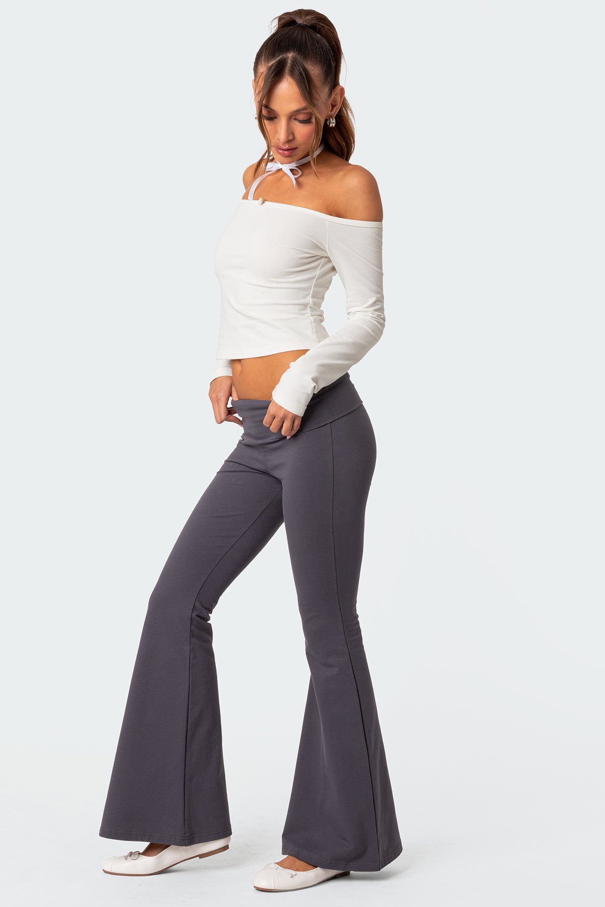 Naomi Foldover Flared Leggings - Image 5