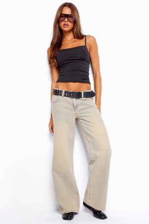 Raelynn Washed Low Rise Baggy Jeans