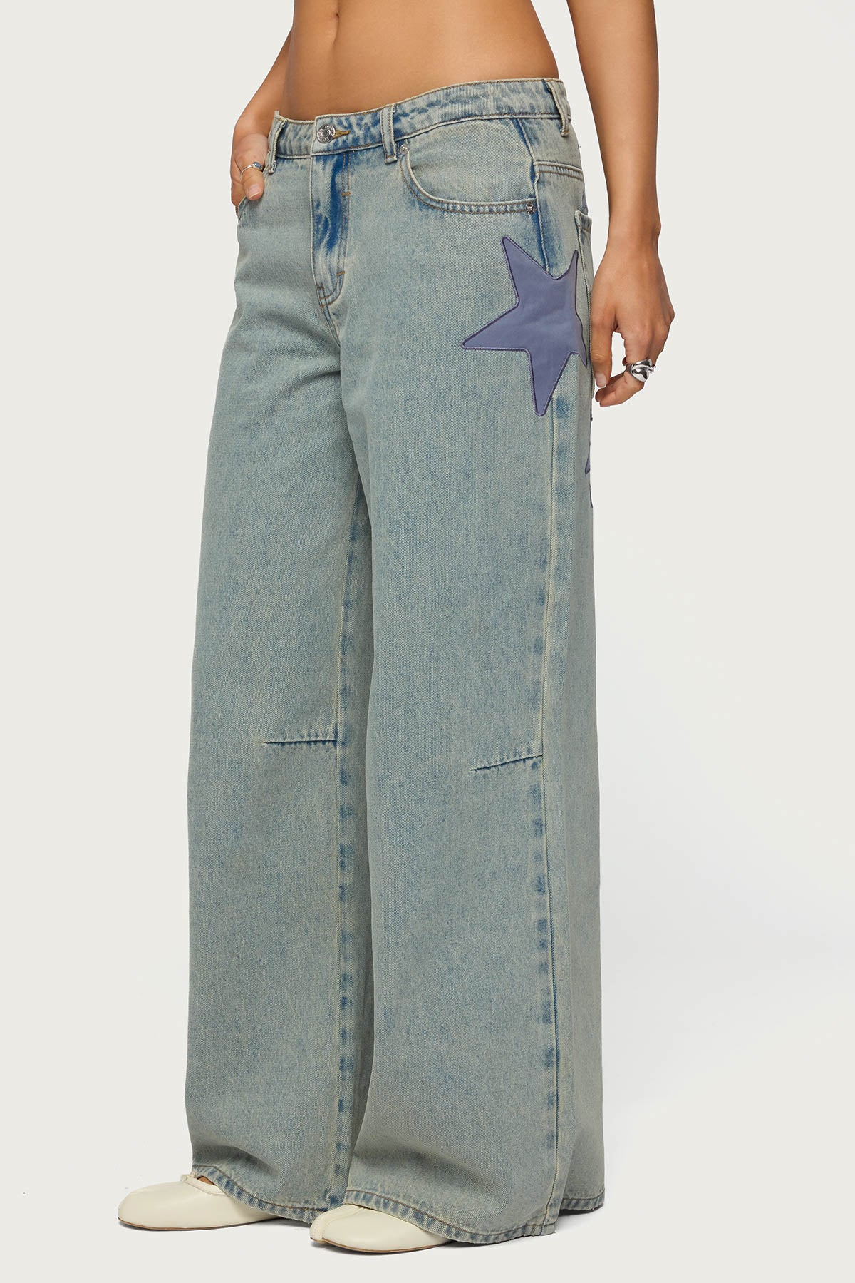 Trish Stars Low Rise Baggy Jeans - Image 4