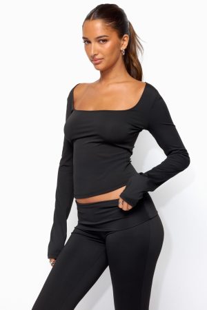 Hayden Square Neck Long Sleeve Top
