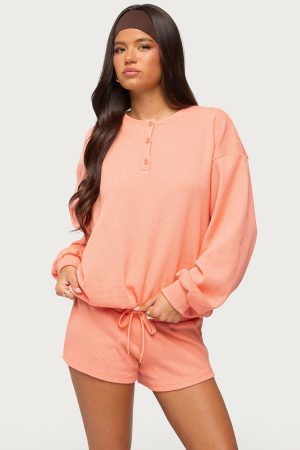 Baila Waffle Henley Top