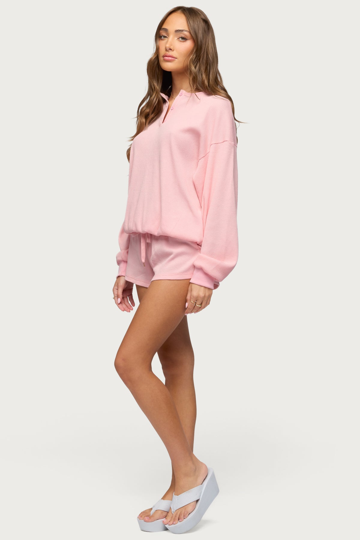 Baila Waffle Henley Top - Image 3