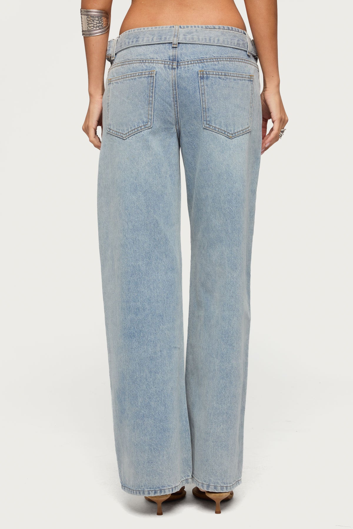 Buckled Low Rise Baggy Jeans - Image 4