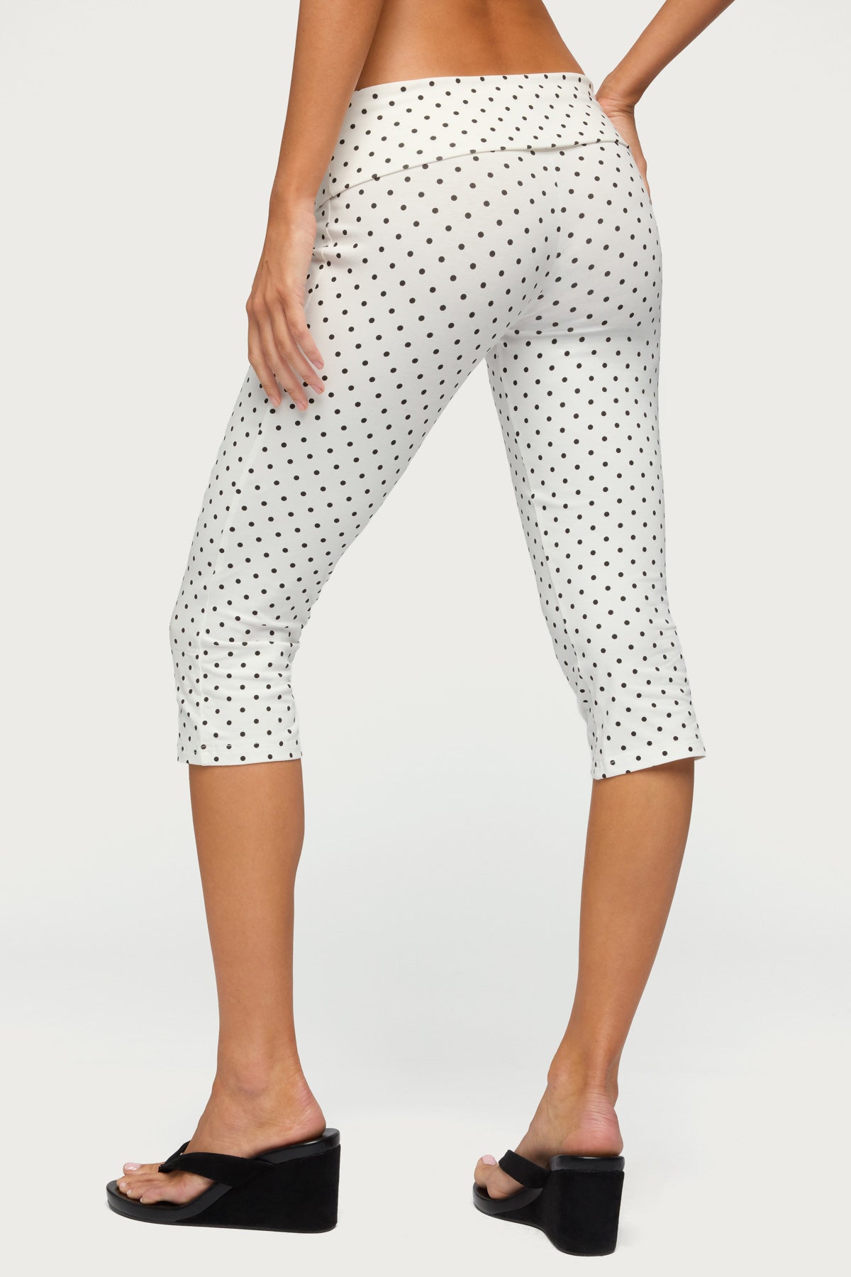 Eloisa Polka Dot Foldover Capri Pants - Image 4
