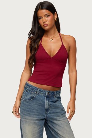 Noriah V Neck Halter Top