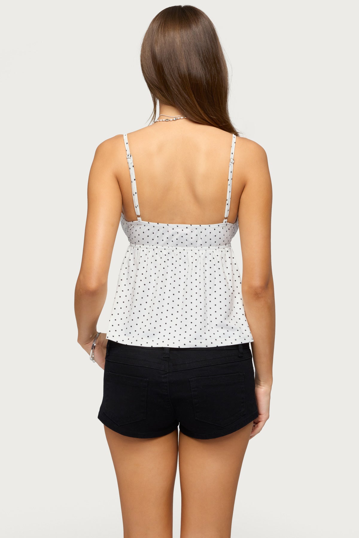 Belen Polka Dot Lacey Babydoll Top - Image 5