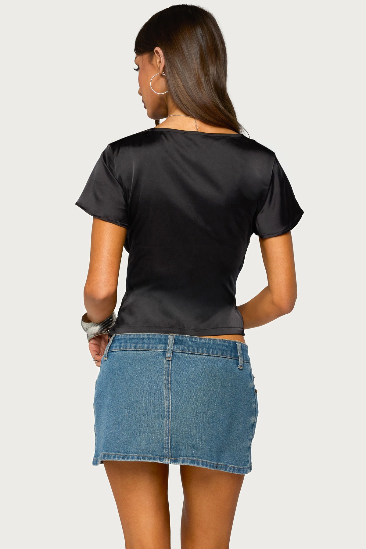 Aurora Satin Effect Ruffle Top - Image 5