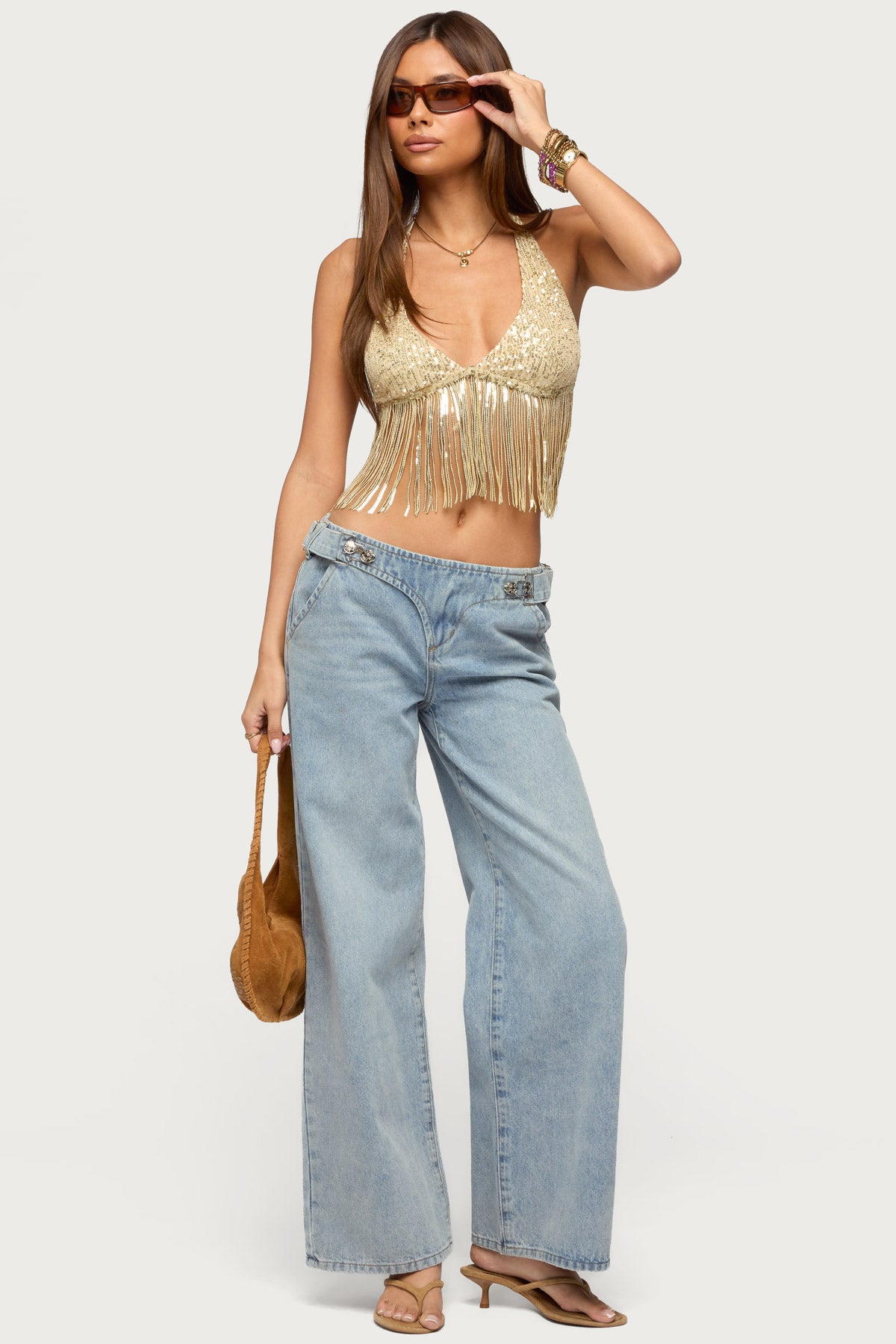 Azura Sequin Fringe Bra Top - Image 2