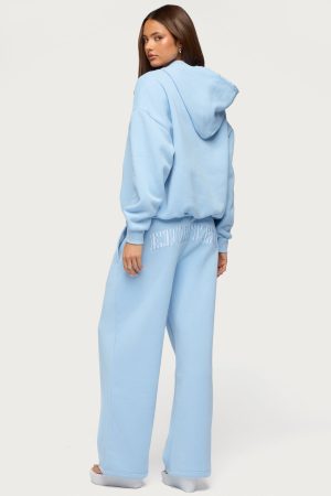 Edikted Core Stripey Wide Leg Sweatpants