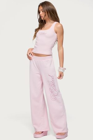 Edikted Studio Rhinestone Sweatpants