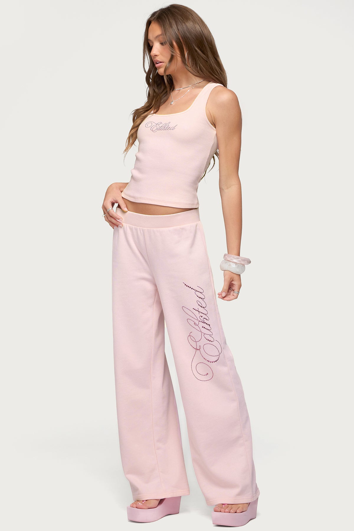 Edikted Studio Rhinestone Ribbed Tank Top - Image 4