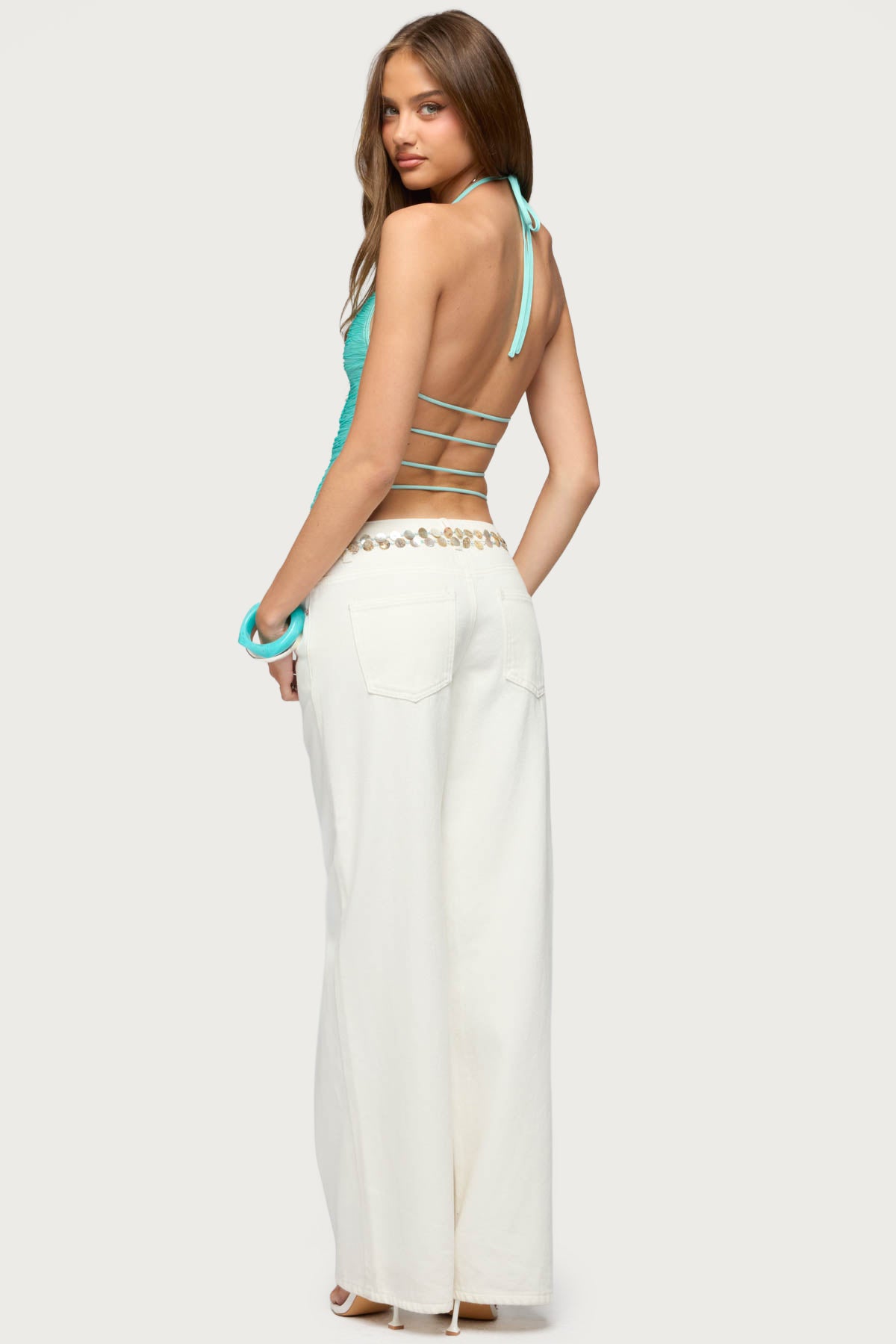 Bree Fringed Backless Halter Top - Image 2